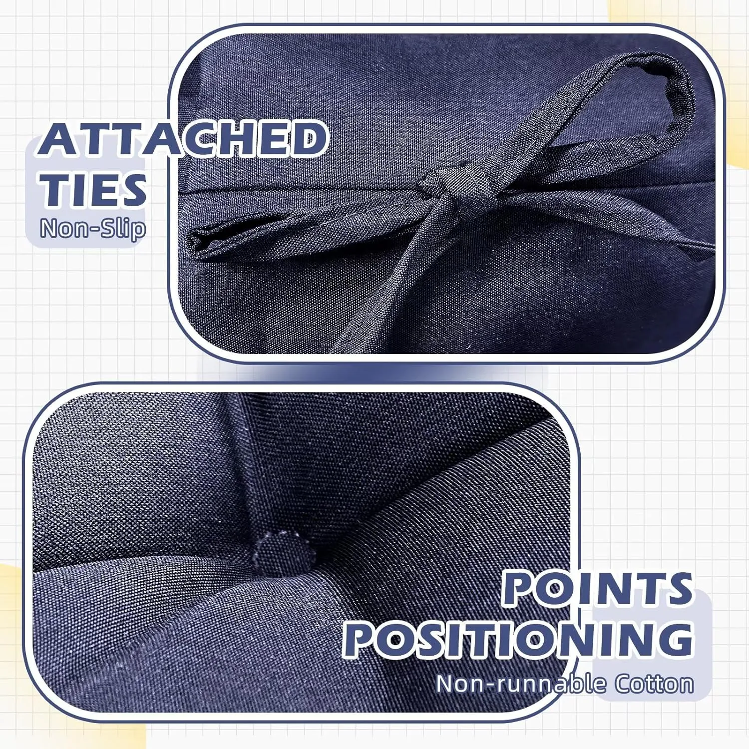 Black Patio Outdoor Indoor Rocking Chair Cushions Set of 1 Replacement Cushions for Chairs Waterproof Seat Pads for Porch, Deck, Garden Seats