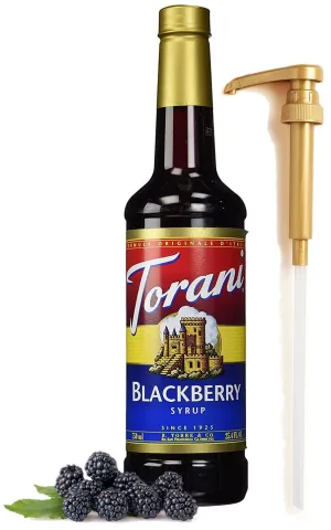 Blackberry Flavored Syrup 25.4 Ounces Blackberry Syrup Coffee Toppings with Fresh Finest Pump