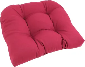 Blazing Needles Twill Rounded Back Chair Cushion, 19" x 19", Berry Berry