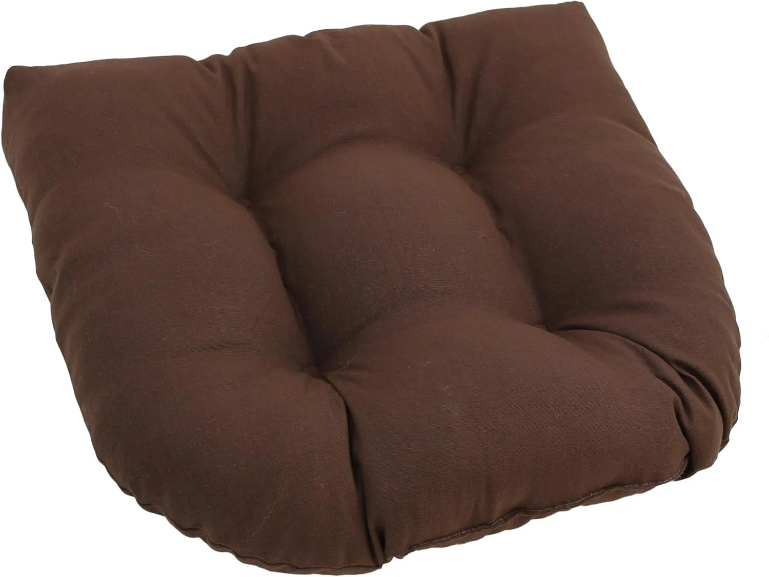 Blazing Needles Twill Rounded Back Chair Cushion, 19" x 19", Chocolate