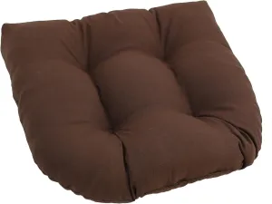 Blazing Needles Twill Rounded Back Chair Cushion, 19" x 19", Chocolate