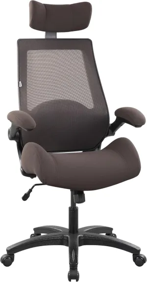 BOLISS High-Back Ergonomic Mesh Computer Office Desk Chair with Super Soft Adjustable Arms Molded Foam Seat and Lumbar Support-Brown