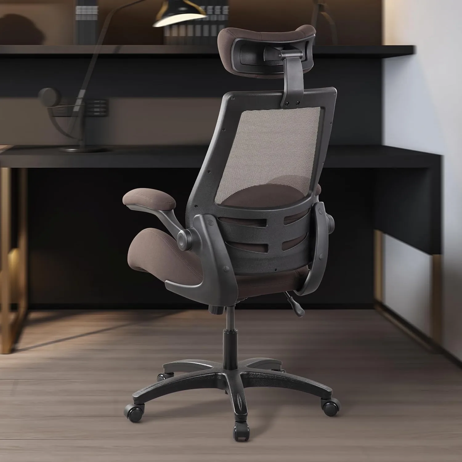 BOLISS High-Back Ergonomic Mesh Computer Office Desk Chair with Super Soft Adjustable Arms Molded Foam Seat and Lumbar Support-Brown