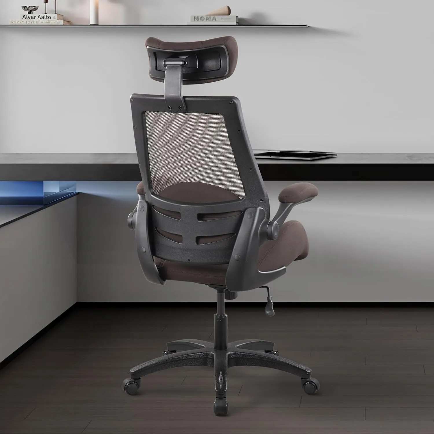 BOLISS High-Back Ergonomic Mesh Computer Office Desk Chair with Super Soft Adjustable Arms Molded Foam Seat and Lumbar Support-Brown