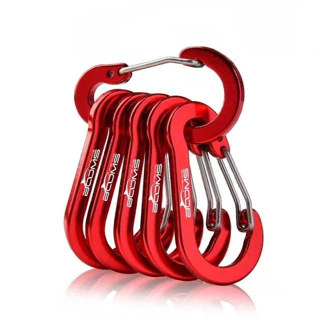 Booms Fishing CC1 6Pcs Aluminum Alloy Carabiner