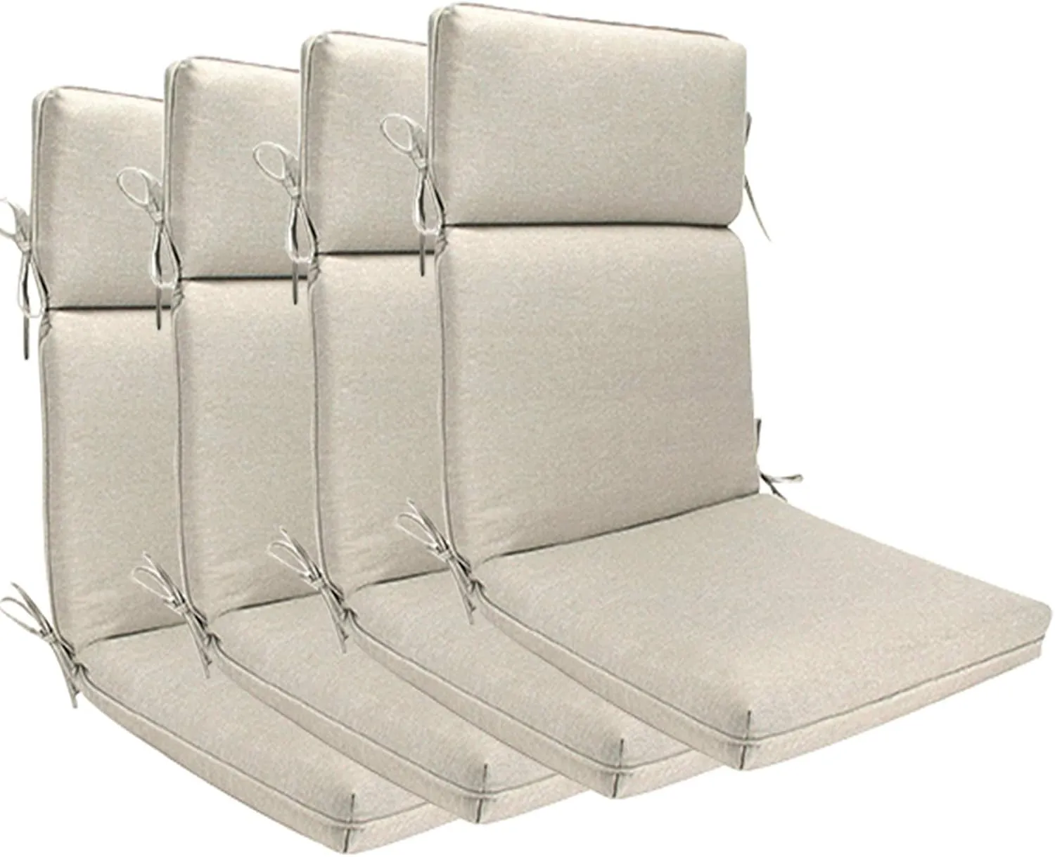 BOSSIMA Indoor Outdoor High Back Chair Cushions Replacement Patio Chair Seat Cushions (Olefin Taupe)