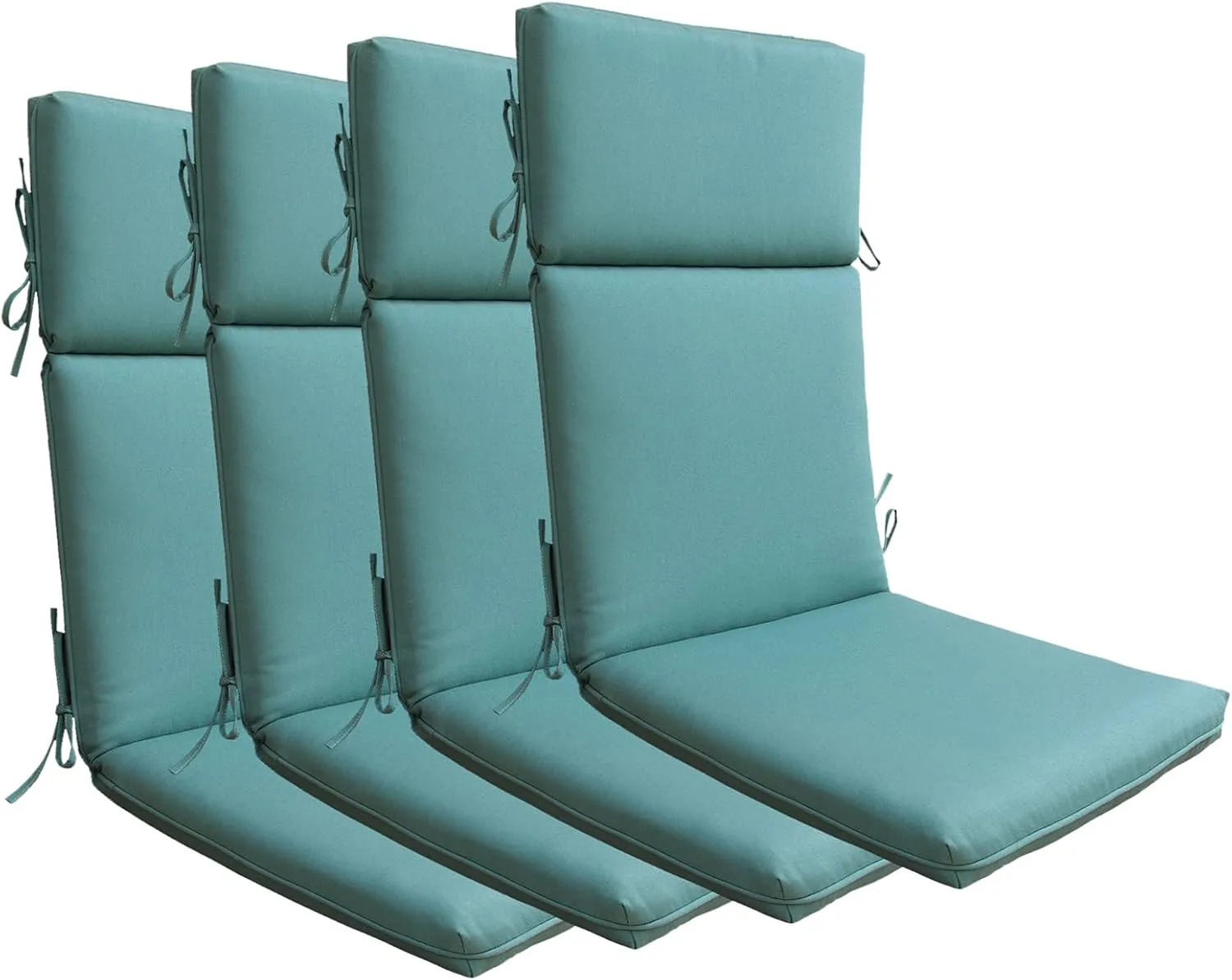 BOSSIMA Indoor Outdoor High Back Chair Cushions Replacement Patio Chair Seat Cushions Set of 4 Blue Lake