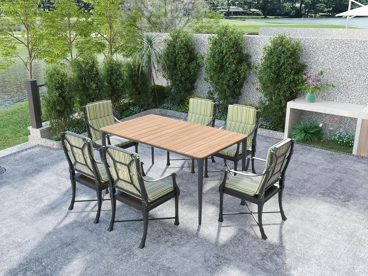 BOSSIMA Indoor Outdoor High Back Chair Cushions Replacement Patio Chair Seat Cushions Set of 4 (Olefin Black)