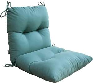 BOSSIMA Outdoor Indoor High Back Chair Tufted Cushions Comfort Replacement Patio Seating Cushions Blue Lake