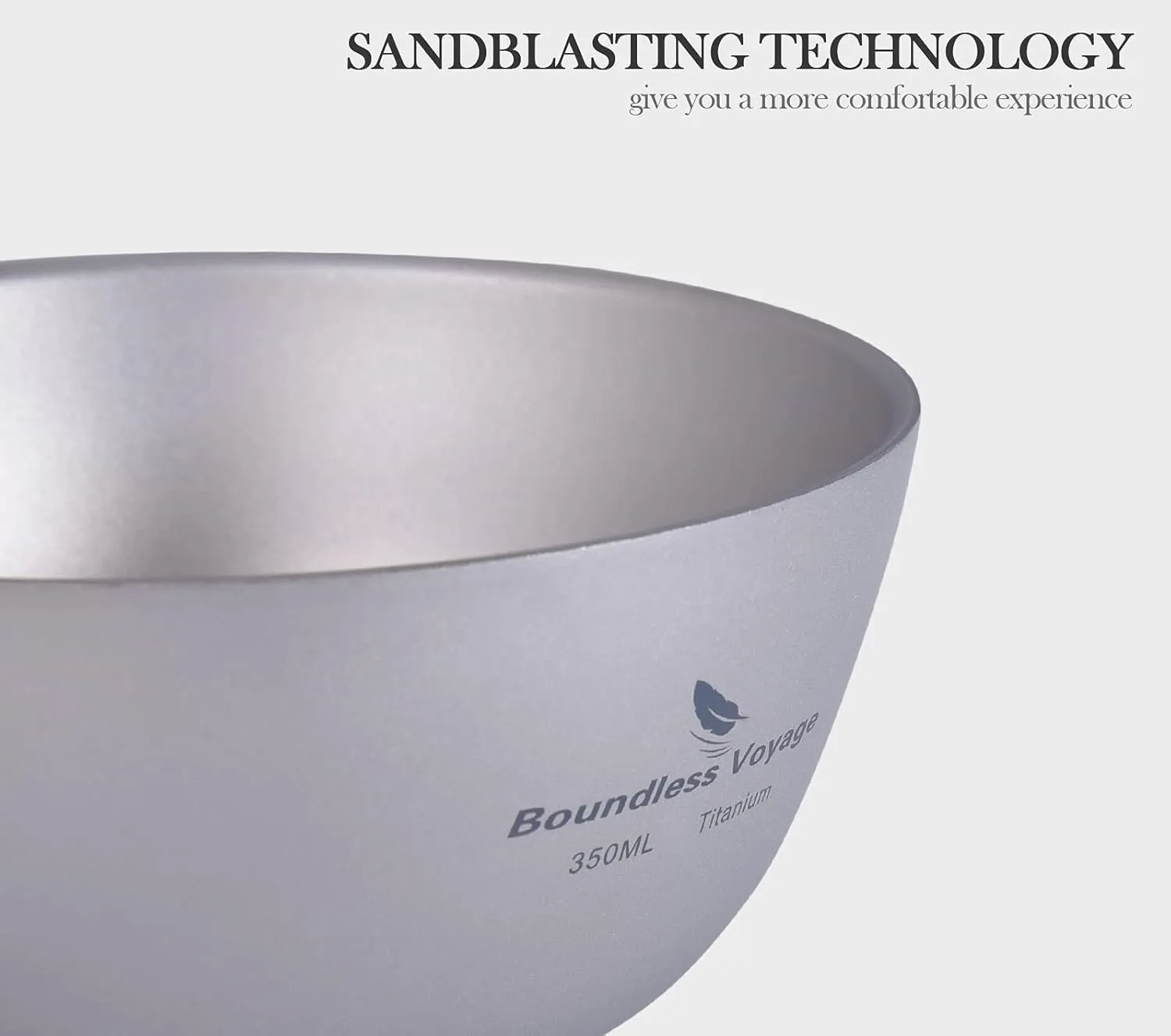 Boundless Voyage 350ML Titanium Double Wall Bowl Ultralight Portable Metal Food Rice Bowl Indoor Outdoor Camping Tableware for Adult Children Ti1094T