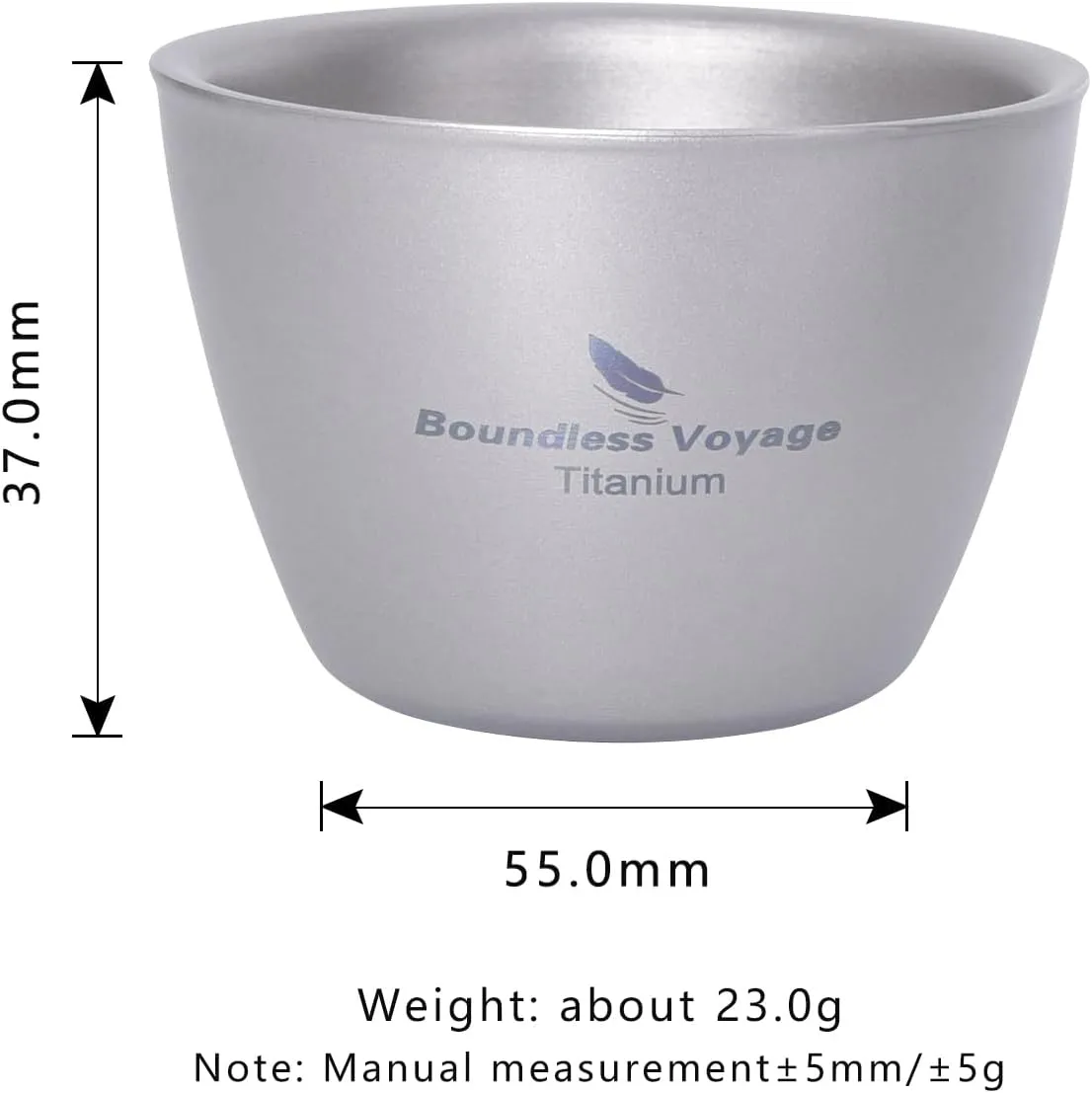Boundless Voyage Titanium Double-Wall Cup Tea Cup Outdoor Camping Tableware Drinking Mug Picnic Daily Drinkware Home Use Ti3089D