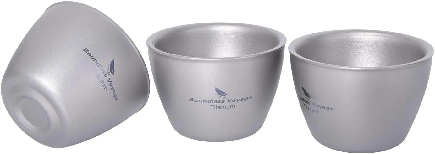 Boundless Voyage Titanium Double-Wall Cup Tea Cup Outdoor Camping Tableware Drinking Mug Picnic Daily Drinkware Home Use Ti3089D
