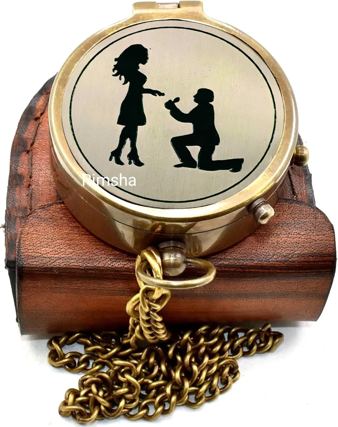 Brass Compass Nautical Pocket Compass Engraved Quote Birthday Wedding Anniversary Christmas Romantic Love Gifts idea for Boyfriend Girlfriend Men Women Him Her, 2x2x1 Inch, Brown Antique