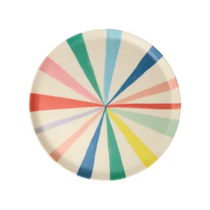 Bright Stripe Small Bamboo Plates, Set of 6