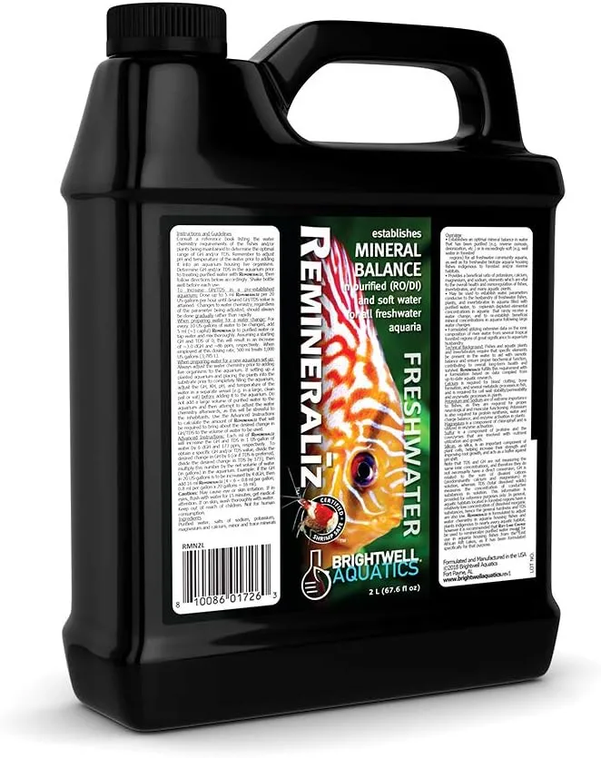 Brightwell Aquatics Remineraliz - Adds Minerals to Distilled, Deionized, or Reverse Osmosis Water for Freshwater Aquarium Use