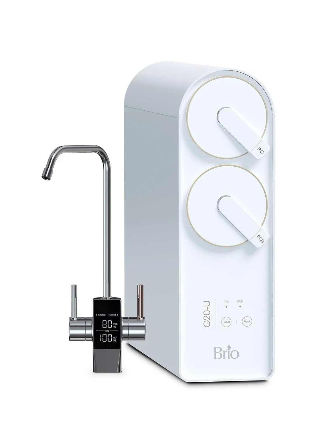 Brio Reverse Osmosis Water Filtration System, 700 GPD, 2:1 Pure to Drain, Tank-Less, Under Sink Faucet Mount