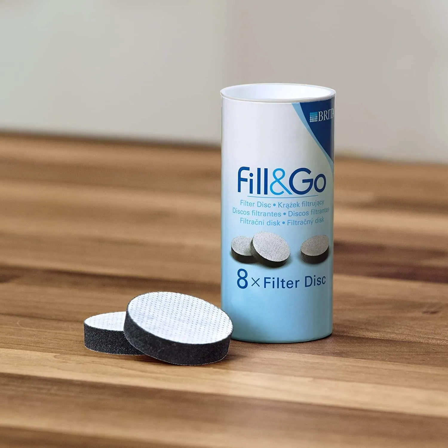 BRITA FillandGo Replacement Water Filter Discs For Water Filtration - Pack of 8