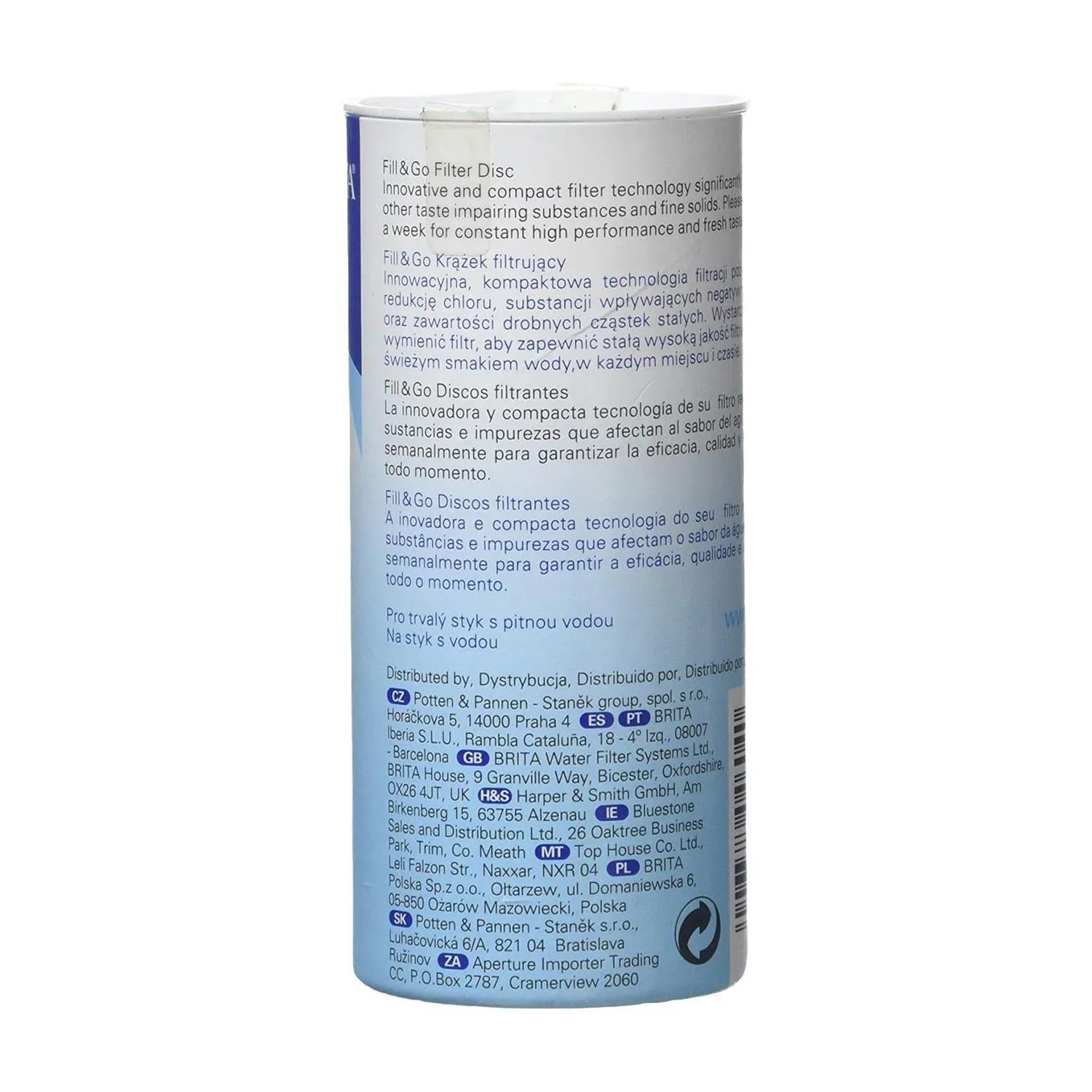 BRITA FillandGo Replacement Water Filter Discs For Water Filtration - Pack of 8
