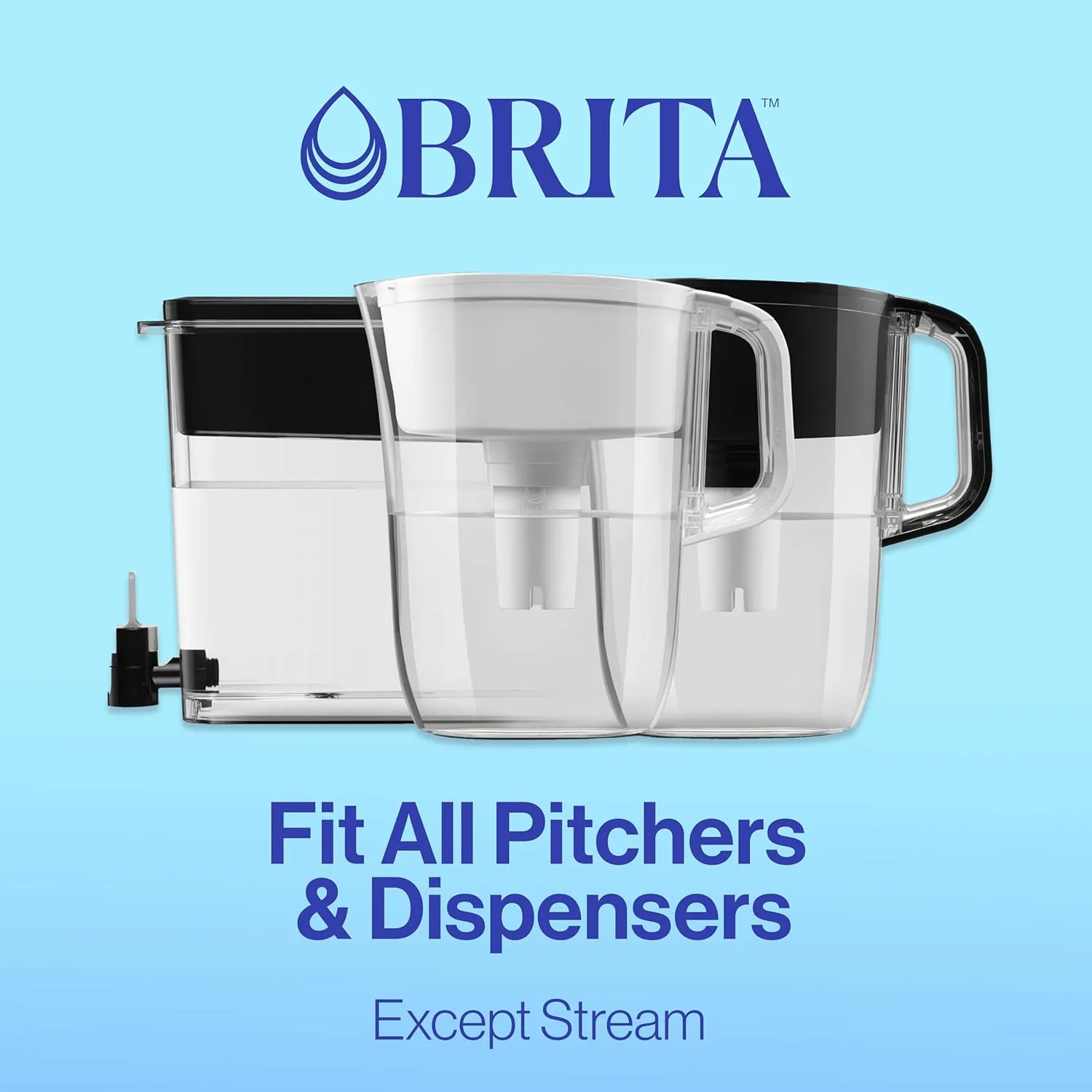 Brita Plus Water Filter, BPA-Free, High-Density Replacement Filter for Pitchers and Dispensers, Reduces 2x Contaminants*, Lasts Two Months or 40 Gallons, Includes 6 Filters