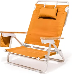 Business & Pleasure Co. Holiday Tommy Chair - Reclining Backpack Beach Chair - Vintage Gold