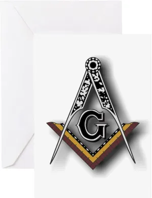CafePress Masonic Square And Compass Greeting Cards (Pk Of 1 Folded Greeting Cards (10-pack) Glossy