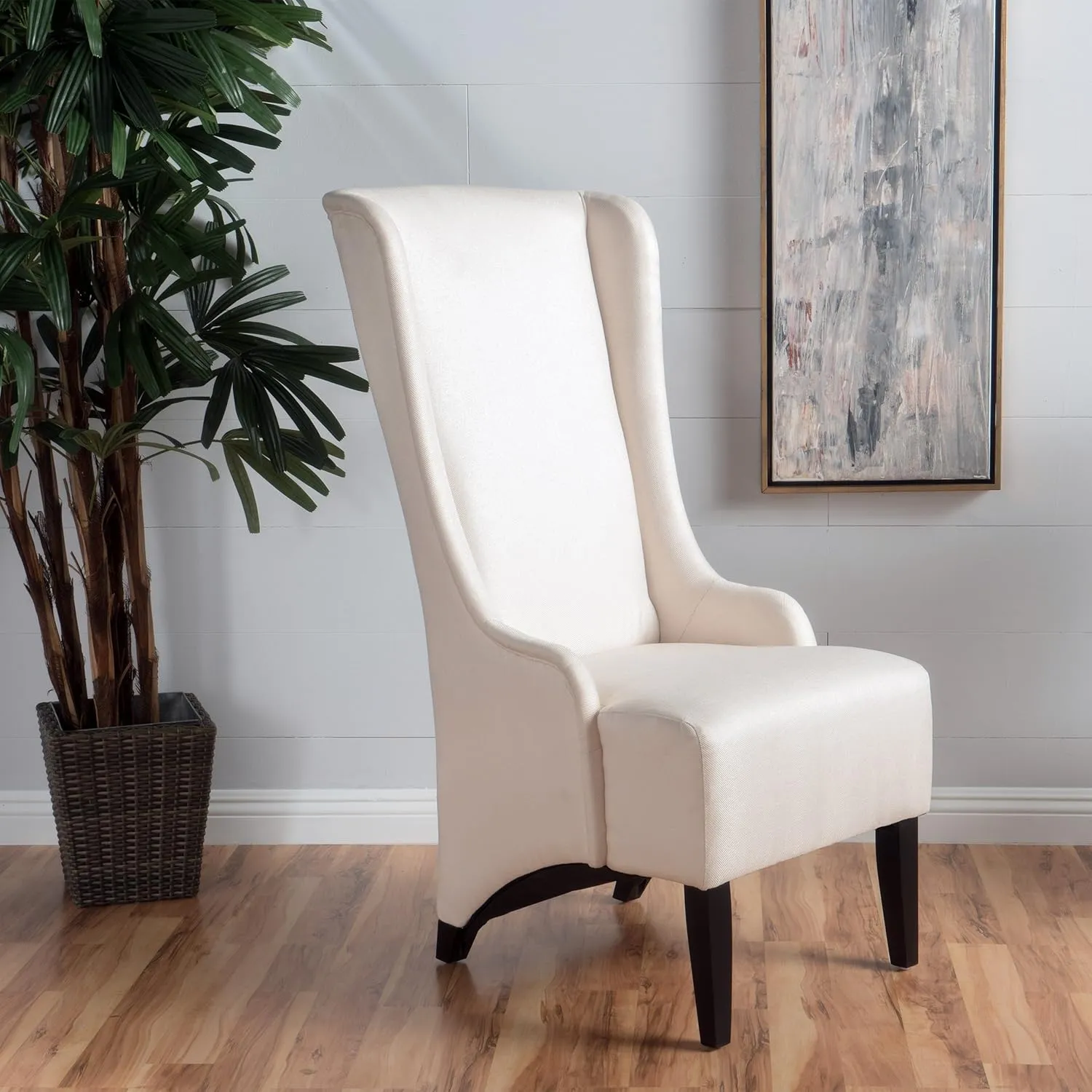 Callie Fabric Dining Chair, Beige, 23.25" x 28.75" x 46.25"