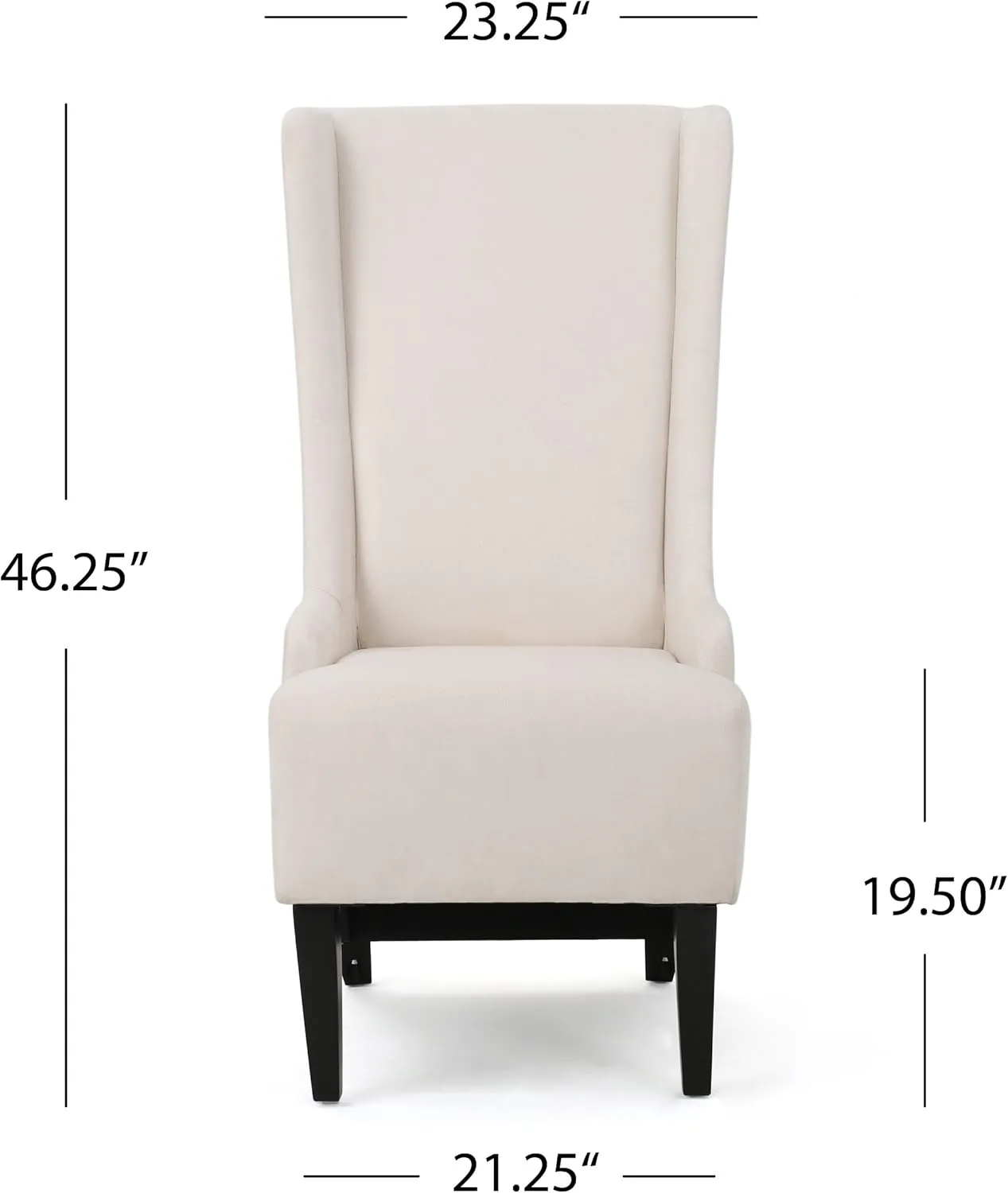 Callie Fabric Dining Chair, Beige, 23.25" x 28.75" x 46.25"