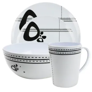 Camping Caravan Picnic Fishing Travel Melamine 16pc Dining Dinner Set - Abstract