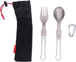 Camping Cutlery Set, Foldable Spoon and Fork, Portable Travel Tableware, Material, Lightweight and, for Outdoor Picnic, Hiking, Traveling