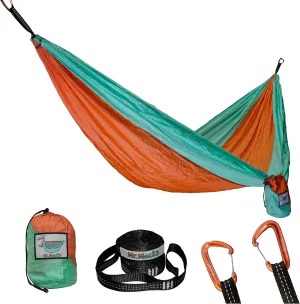 Camping Hammocks | Single Double and Bunk Bed Backpacking Hammock | Featherlite Outdoorsman Survival | hammok hamick hamock | (Just Peachy, Single)