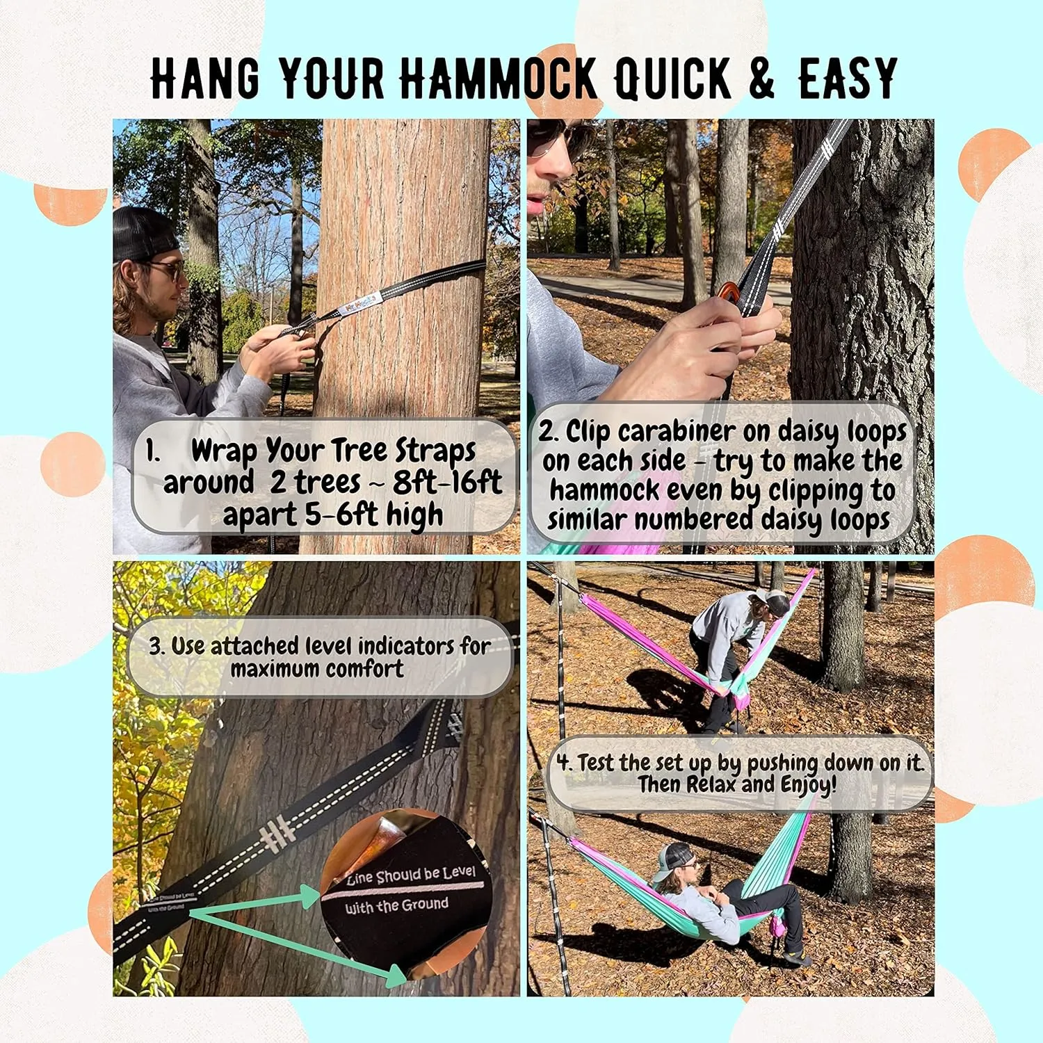 Camping Hammocks | Single Double and Bunk Bed Backpacking Hammock | Featherlite Outdoorsman Survival | hammok hamick hamock | (Just Peachy, Single)