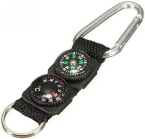 Camping Outdoor Tool Pointer Mini Keychain Metal Climbing Thermometer Key Hook Sports Accessories