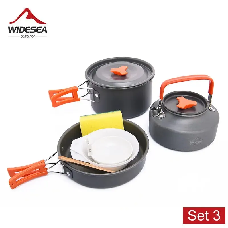 Camping Tableware Outdoor Cookware Set - Pots, Tourist Dishes, Bowler, Kitchen Equipment, Gear Utensils for Hiking, Picnic, and Travel