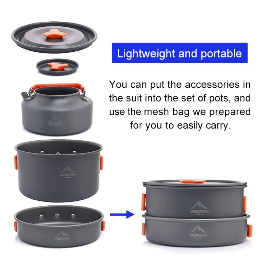 Camping Tableware Outdoor Cookware Set - Pots, Tourist Dishes, Bowler, Kitchen Equipment, Gear Utensils for Hiking, Picnic, and Travel