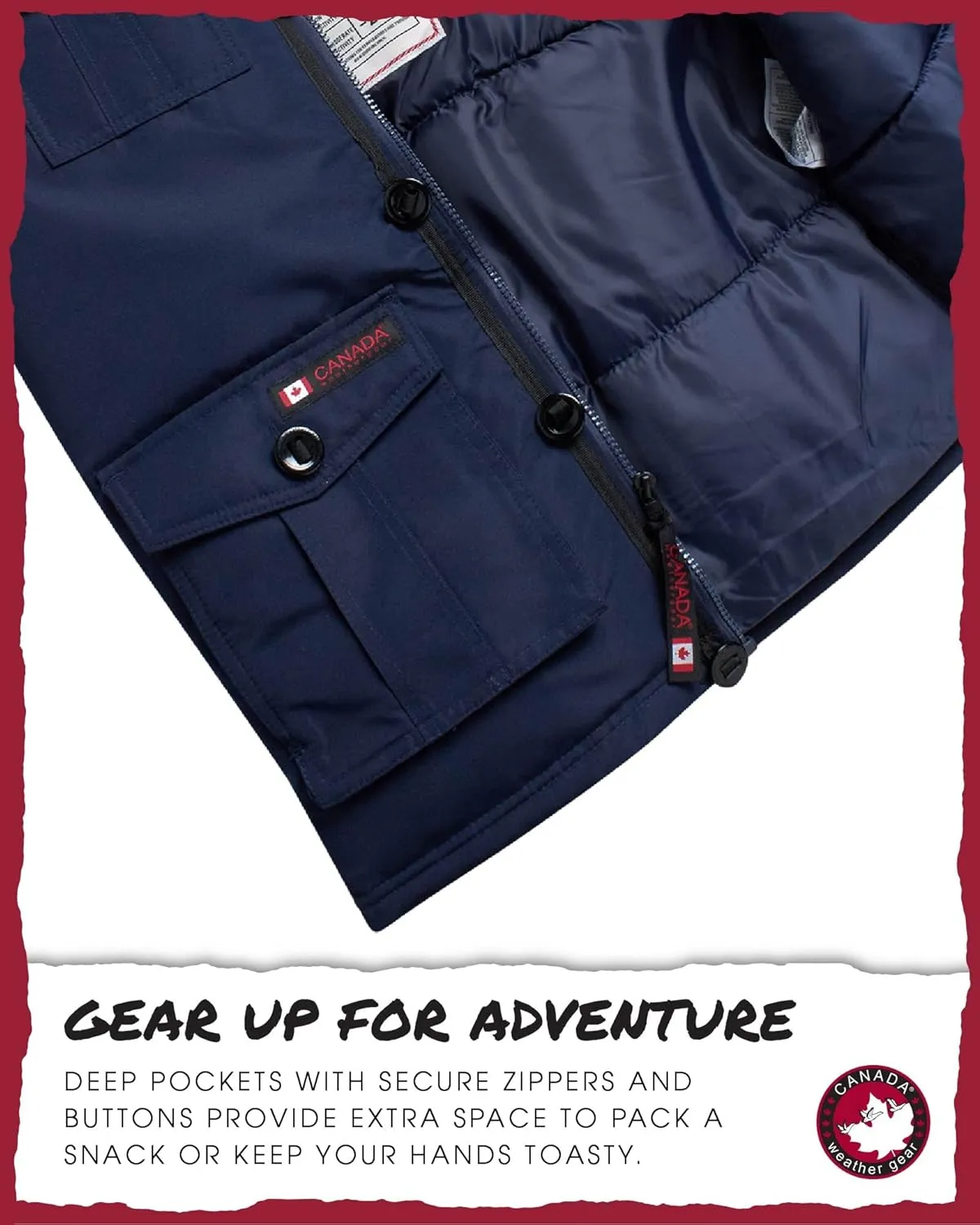 CANADA WEATHER GEAR Boys' Winter Jacket - Heavyweight Water and Wind Resistant Hooded Parka Ski Jacket for Boys (Sizes: 5-20)