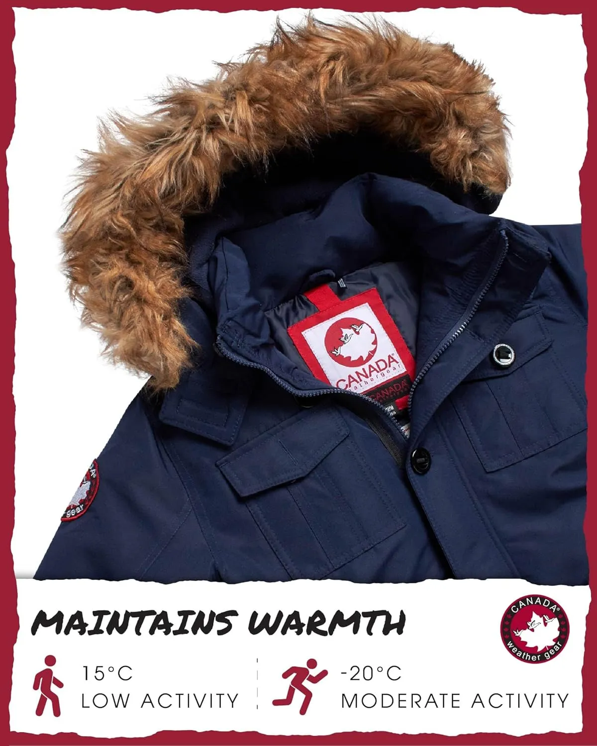 CANADA WEATHER GEAR Boys' Winter Jacket - Heavyweight Water and Wind Resistant Hooded Parka Ski Jacket for Boys (Sizes: 5-20)
