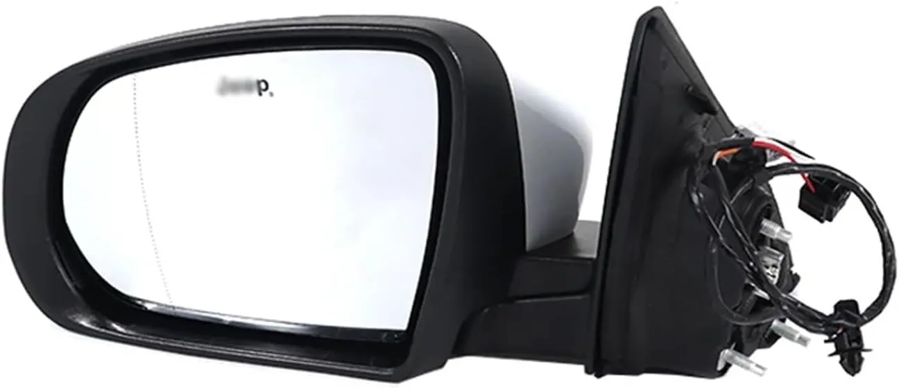 Car Outside Side Rearview Mirror Assembly Compatible For Jeep Compass 2017 2018 2019 2020 2021 Auto Electric Folding Heating Turn Signal(White,Only Right 5 Wire)