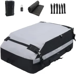 Car Roof Bag for Jeep Compass II 2017-2023,Resist Outdoor Dust Car Roof Cargo Bag Folding Soft Roof Bag with Storage Bag,B Gray