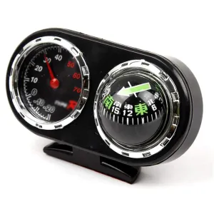 Car Thermometer, Compass, High Precision Modification Creative Compass, Indoor Car Interior Products, Mute