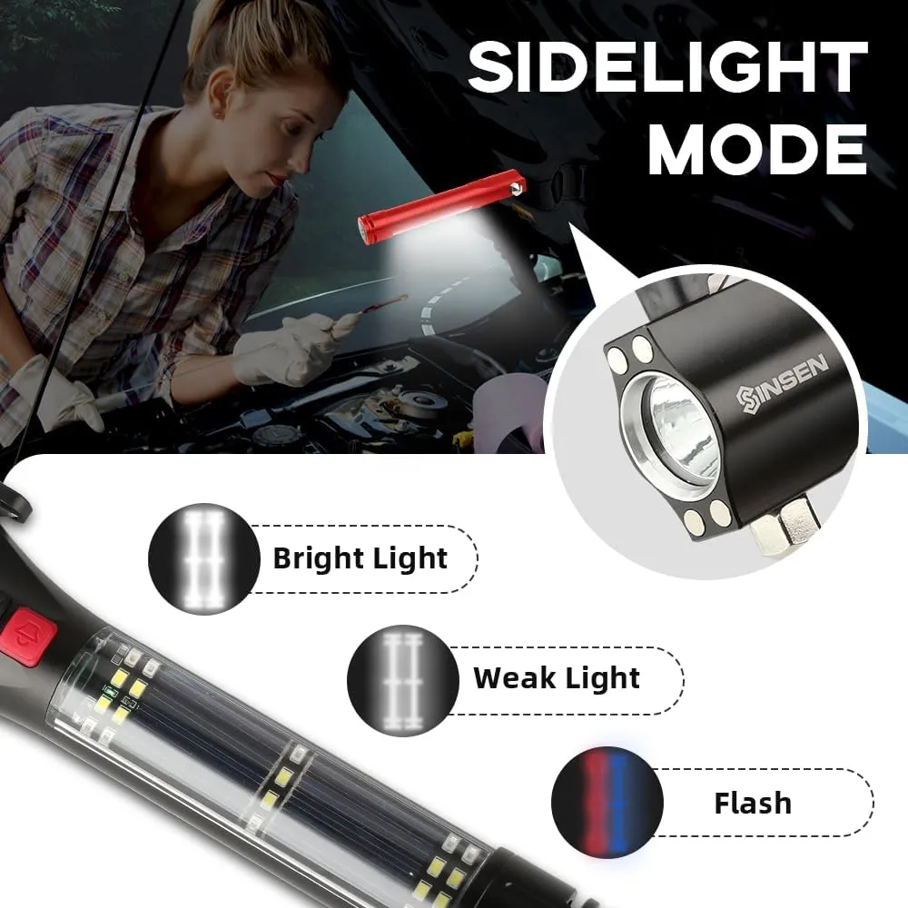 Car Window Breaker Seatbelt Cutter, Emergency Escape Tool with Compass, Multi Tactical Safety Hammer Rescue Kit