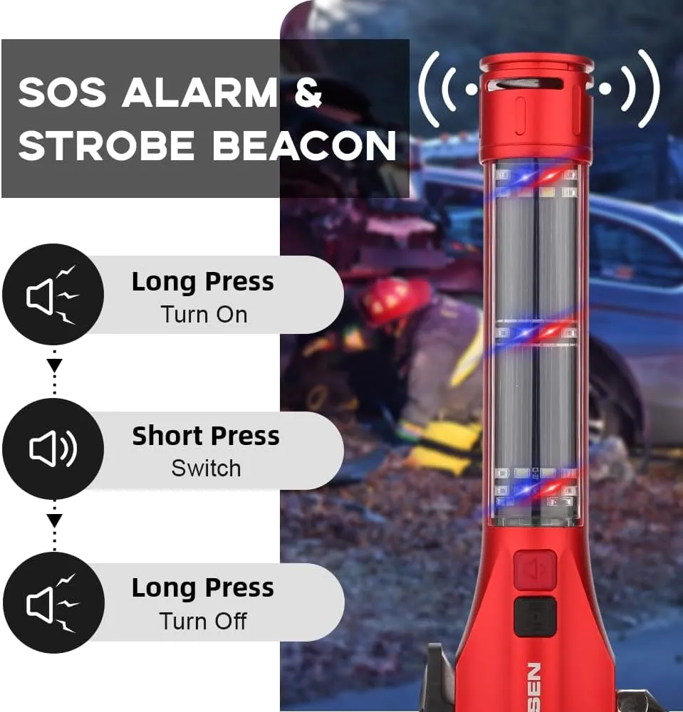 Car Window Breaker Seatbelt Cutter, Emergency Escape Tool with Compass, Multi Tactical Safety Hammer Rescue Kit