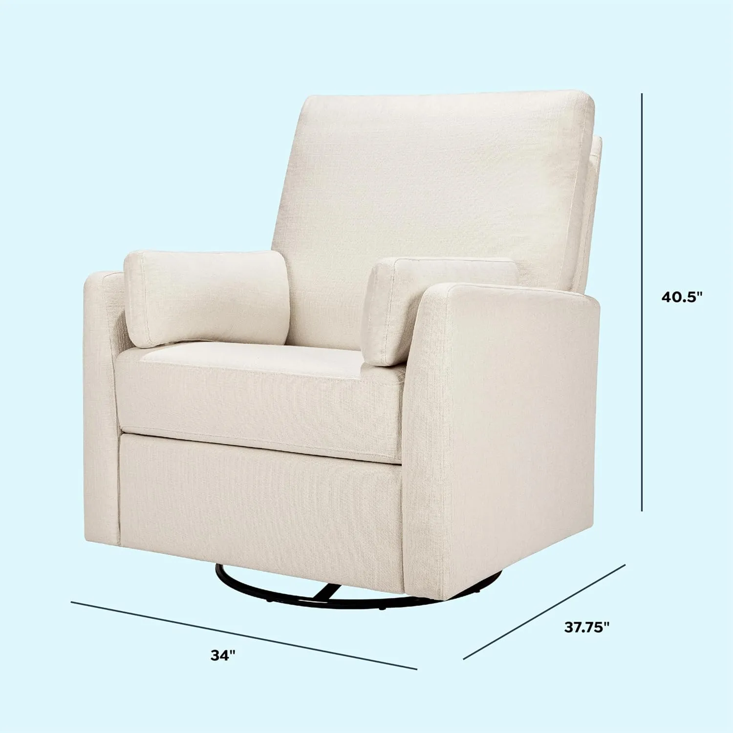 Carter's by DaVinci Ethan Swivel Rocker Recliner Chair - GREENGUARD Gold, FSC & Certi-PUR US Certified - Ultra Comfy Nursery Glider Recliner - Glider Rocking Chair for Nursery & Living Room - Cream