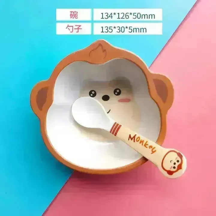 Cartoon Bamboo Fiber Food Dinnerware (Set of 2)