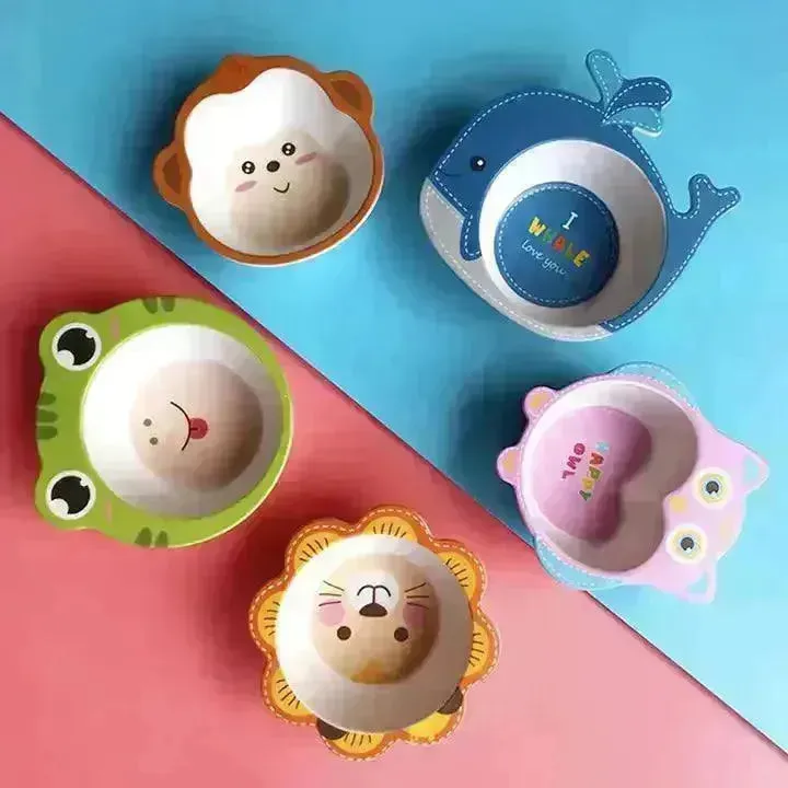 Cartoon Bamboo Fiber Food Dinnerware (Set of 2)