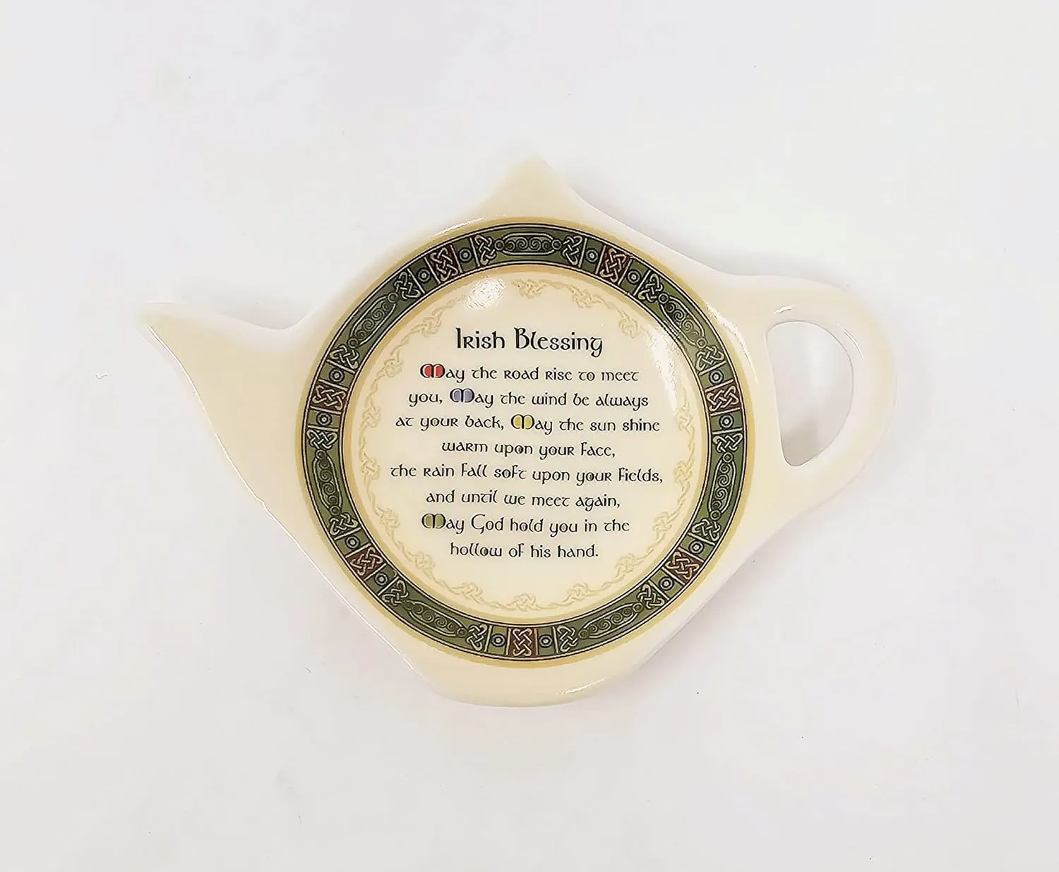 Ceramic Irish Blessing Tea Bag Holder Celtic Green Colors Tea Accessories Design Kitchenware Present Housewarming Gift