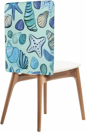 Chair Covers Set of 4 Ocean Minimalist Style Modern Art 1 Chair Back Covers Stretch Removable Washable Slipcovers Seat Protector for Dining Room Kitchen Party Decor