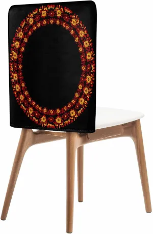Chair Covers Set of 4 Round Pattern for Category Floral Chair Back Covers Stretch Removable Washable Slipcovers Seat Protector for Dining Room Kitchen Party Decor
