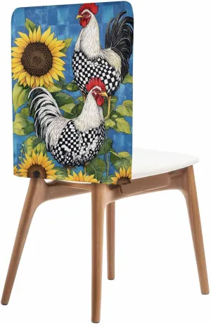 Chair Covers Set of 4 Vintage Farm Watercolor Chair Back Covers Stretch Removable Washable Slipcovers Seat Protector for Dining Room Kitchen Party Decor