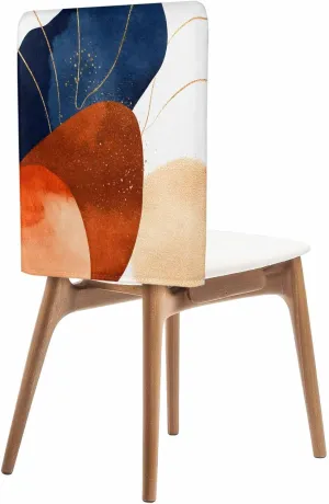 Chair Covers Set of 6 Art Abstract Vintage 2 Chair Back Covers Stretch Removable Washable Slipcovers Seat Protector for Dining Room Kitchen Party Decor