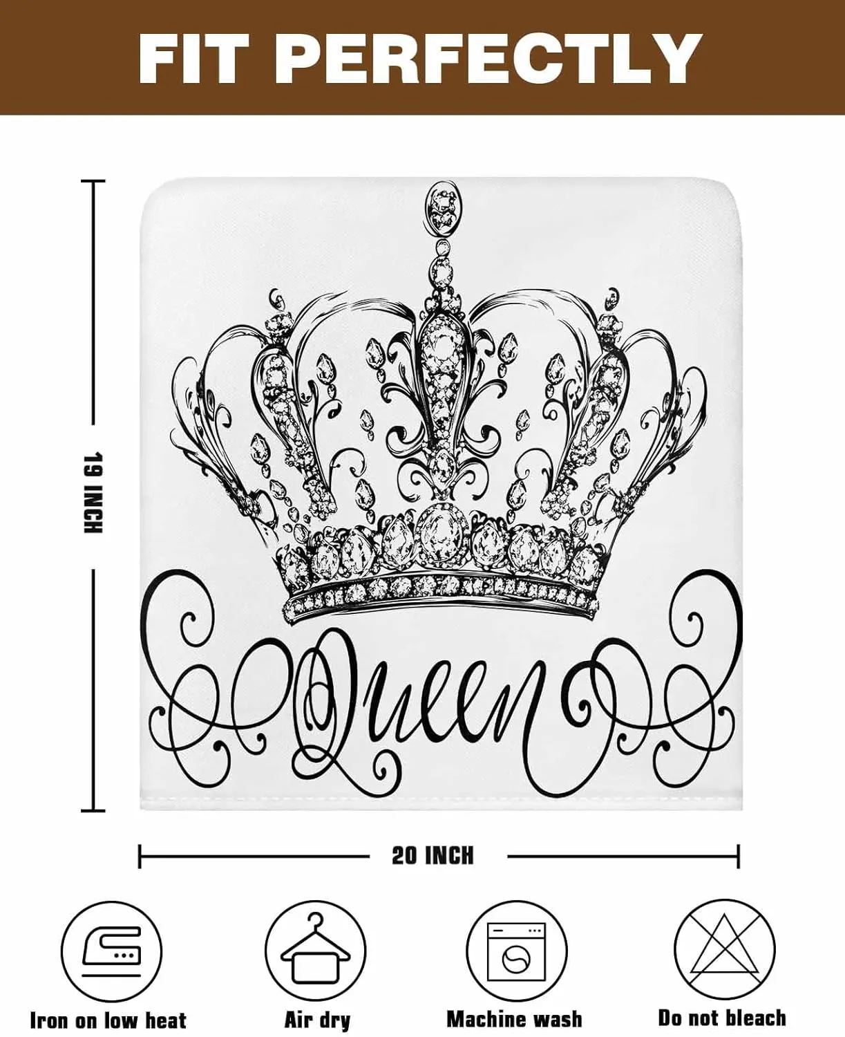 Chair Covers Set of 6 Art Crown Abstract Chair Back Covers Stretch Removable Washable Slipcovers Seat Protector for Dining Room Kitchen Party Decor